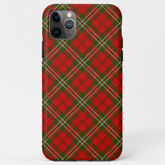 Coques Case-Mate iPhone tartan Scott rouge vert carreaux (Dos)