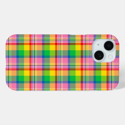 Coques Case-Mate iPhone Tartan vert rose (Verso (horizontal))