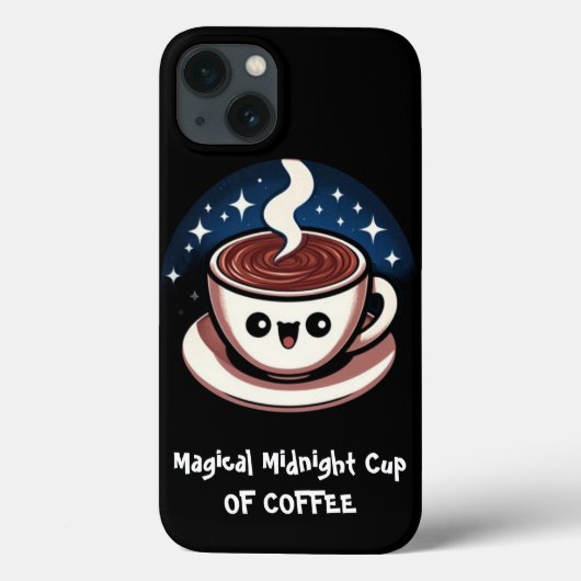 Coques Case-Mate iPhone Tasse de café magique de minuit (Verso)