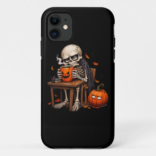 Case-Mate iPhone Case Tasse de Squelette Buvant une Citrouille Halloween