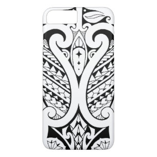 Coque iPhone 8 Plus/7 Plus Tatoo polynésien tribal avec les éléments Samoa