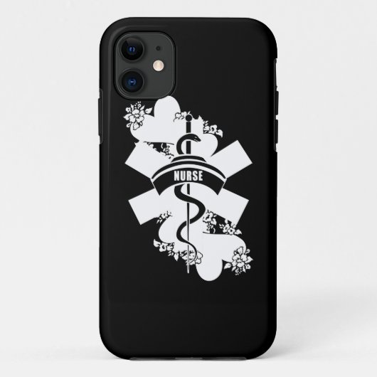 Coques Case-Mate iPhone Tatouage de coeur d'infirmière (Dos)