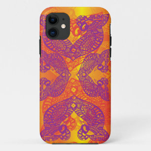 Coque iPhone 11 Tatouage d'oiseaux au henné tribal