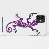 Coques Case-Mate iPhone Tatouage/henné de lézard dans le pourpre (Dos (Horizontal))