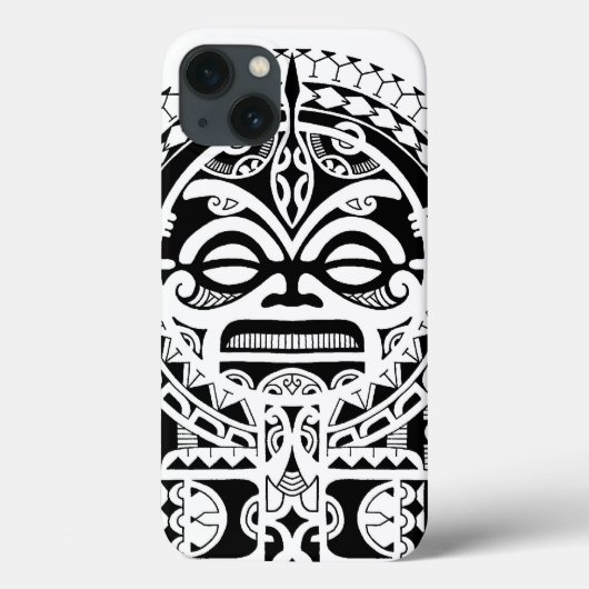 Coques Case-Mate iPhone Tatouage tribal polynésien avec masque tiki (Verso)
