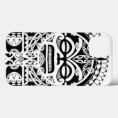 Coques Case-Mate iPhone Tatouage tribal polynésien avec masque tiki (Verso (horizontal))