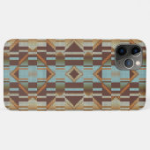 Coques Case-Mate iPhone Taupe Brown Orange Turquoise Tribal Mosaic Motif (Dos (Horizontal))
