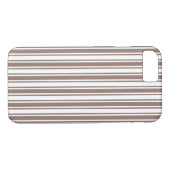Coques Case-Mate iPhone Taupe brun et blanc bonbons rayures (Dos (Horizontal))