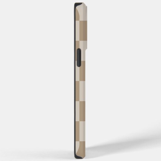 Coques Case-Mate iPhone Taupe Chèques Beige Nom du script (Verso / Droite)