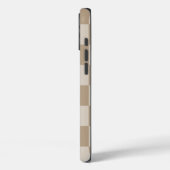 Coques Case-Mate iPhone Taupe Chèques Beige Nom du script (Verso / Gauche)