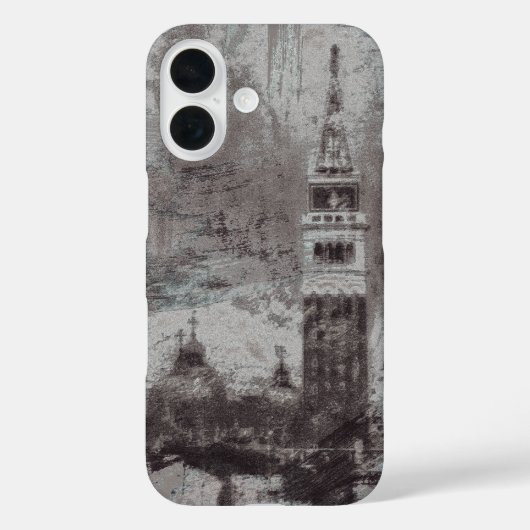 Coques Case-Mate iPhone Taupe et Cyan en détresse Skyline Venice Italie (Verso)