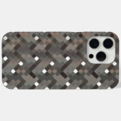 Coques Case-Mate iPhone Taupe Gris Brown Noir Moyen-siècle Motif Pixel (Verso (horizontal))