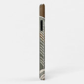 Coques Case-Mate iPhone Taupe Mocha Arcs Abstraits de grains Motif Penguin (Dos/Droite)