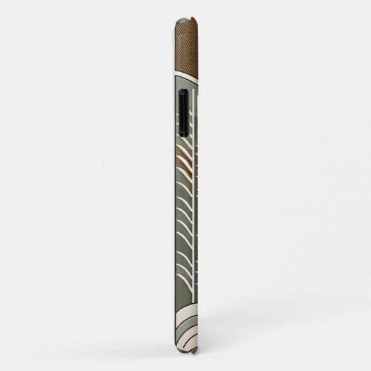 Coques Case-Mate iPhone Taupe Mocha Arcs Abstraits de grains Motif Penguin (Dos/Droite)