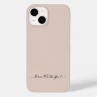 Taupe Neutre Simple Minimaliste Script Nom personn