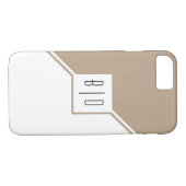 Coques Case-Mate iPhone Taupe, triangles blancs, monogramme moderne géomét (Dos (Horizontal))