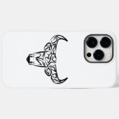 Coques Case-Mate iPhone Taureau tribal noir et blanc / Ox (Verso (horizontal))