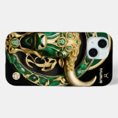 Coques Case-Mate iPhone Taurus Bull, Emerald et Gold Personnalisé (Verso (horizontal))