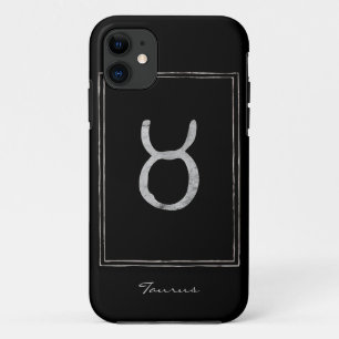 Case-Mate iPhone Case Taurus martelé argent stylisé étoile astrologie