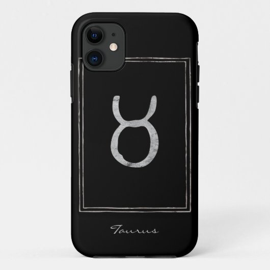 Coques Case-Mate iPhone Taurus martelé argent stylisé étoile astrologie (Dos)
