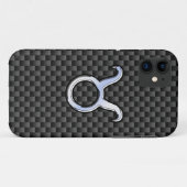 Coques Case-Mate iPhone Taurus Zodiac Sign on Charcoal Carbon Fiber Print (Dos (Horizontal))