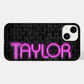 Coques Case-Mate iPhone TAYLOR En Lumière Néon ROSE (Verso (horizontal))