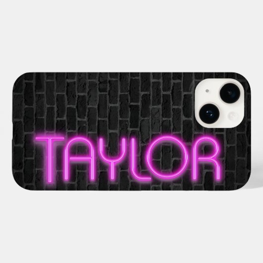 Coques Case-Mate iPhone TAYLOR En Lumière Néon ROSE (Verso (horizontal))