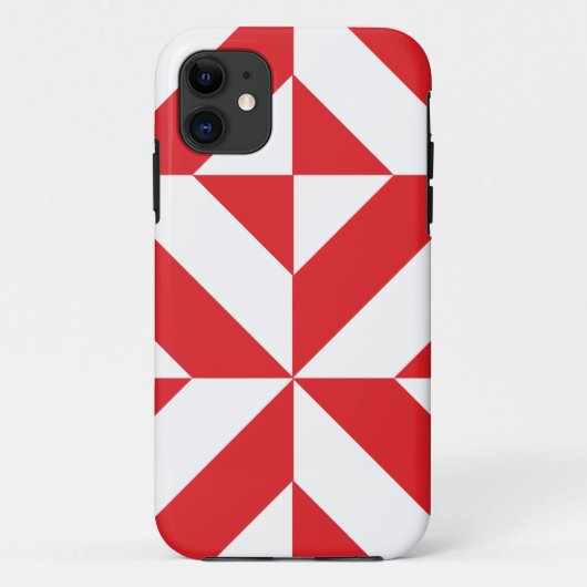 Coques Case-Mate iPhone Tchry Red Geometric Deco Cube Pattern (Dos)