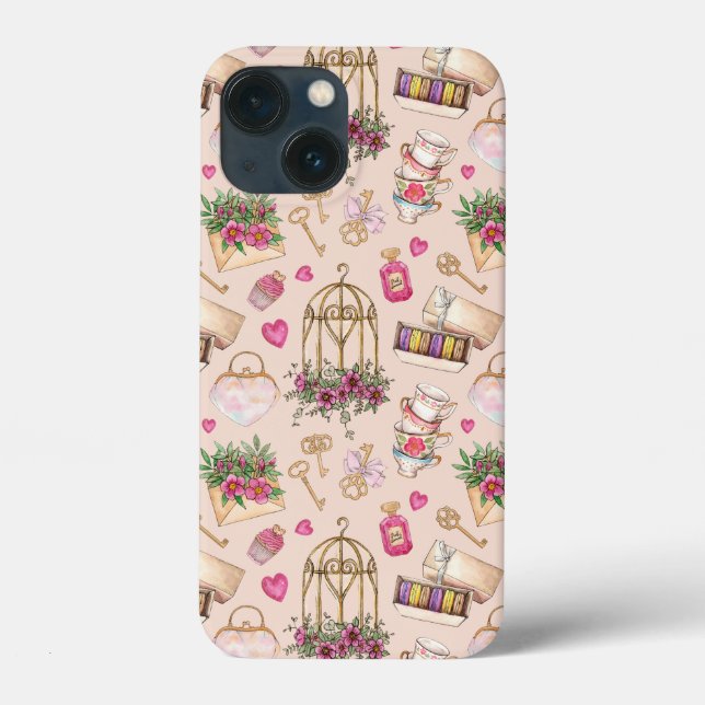Coques Case-Mate iPhone Tea Party Blush moderne (Verso)