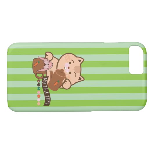 Coques Case-Mate iPhone tea time chat et lapin (Dos (Horizontal))