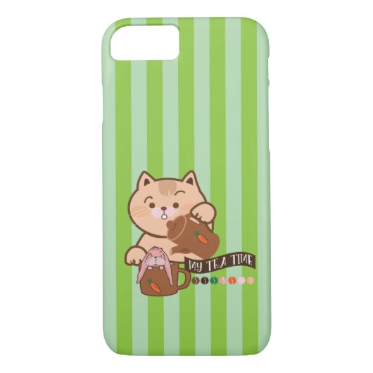 Coques Case-Mate iPhone tea time chat et lapin (Dos)