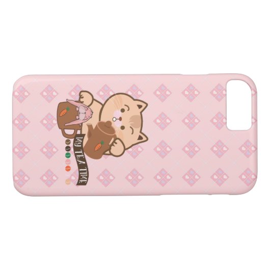 Coques Case-Mate iPhone tea time chat et lapin (Dos (Horizontal))