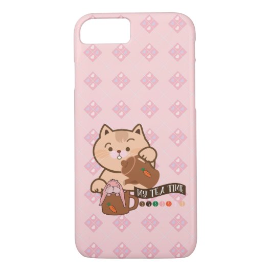 Coques Case-Mate iPhone tea time chat et lapin (Dos)