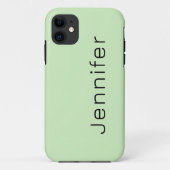 Coques Case-Mate iPhone Tea vert couleur solide | Nom minimal (Dos)