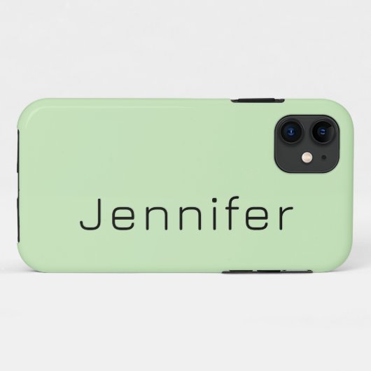 Coques Case-Mate iPhone Tea vert couleur solide | Nom minimal (Dos (Horizontal))