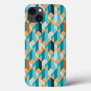 Coques Pour iPhone Teal And Orange Shapes Pattern