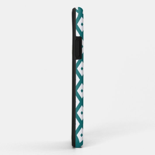 Coques Case-Mate iPhone Teal and white diamond pattern (Dos/Droite)