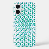 Coques Case-Mate iPhone Teal Blue Green Paisley Floral Seamless Pattern (Verso)