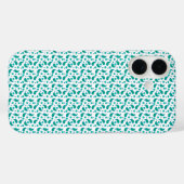Coques Case-Mate iPhone Teal Blue Green Paisley Floral Seamless Pattern (Verso (horizontal))