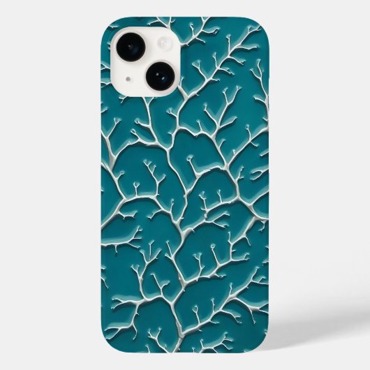 Coques Case-Mate iPhone Teal Blue iPhone Case with Vein Texture (Verso)