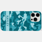 Coques Case-Mate iPhone Teal Camouflage Personalized (Verso (horizontal))