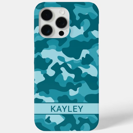 Coques Case-Mate iPhone Teal Camouflage Personalized (Verso)