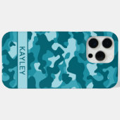Coques Case-Mate iPhone Teal Camouflage Personalized (Verso (horizontal))
