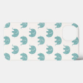 Coques Case-Mate iPhone Teal Cute Elephant Pattern (Verso (horizontal))