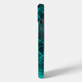 Coques Case-Mate iPhone Teal Electric Energy Web Fractal Art (Verso / Gauche)