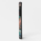 Coques Case-Mate iPhone Teal Iridescent Et Paillettes Bling Peach (Dos/Gauche)