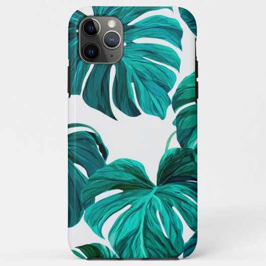 Coques Case-Mate iPhone Teal Tropical Monstera Leaf Seamless Pattern Art (Dos)