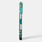 Coques Case-Mate iPhone Teal, Turquoise & Gold Marble  (Verso / Droite)