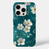 Coques Case-Mate iPhone Teal With Soft White Blossoms  (Verso)