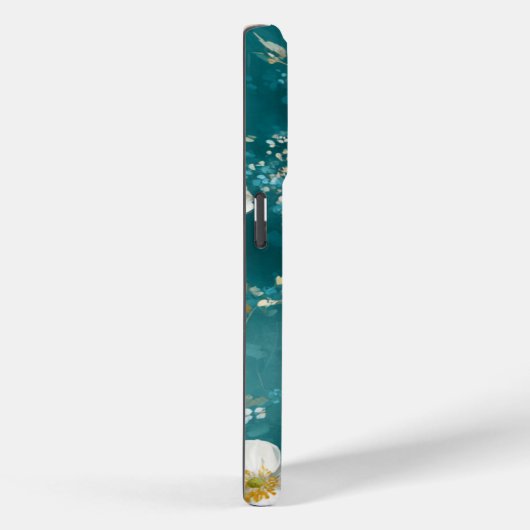 Coques Case-Mate iPhone Teal With Soft White Blossoms (Verso / Droite)